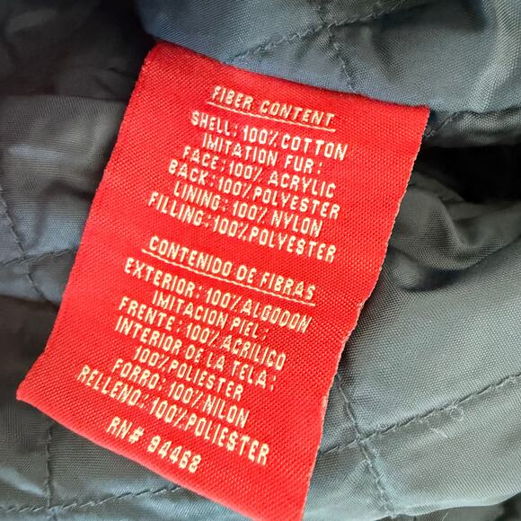 Y2K Esprit Denim Jacket Faux Furt Trim Quilted Lining Med Wash Jean Coat Women M - Picture 9 of 9